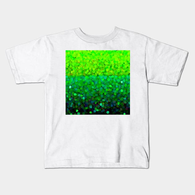 Sparkles and Glitter Green Abstract Kids T-Shirt by Overthetopsm